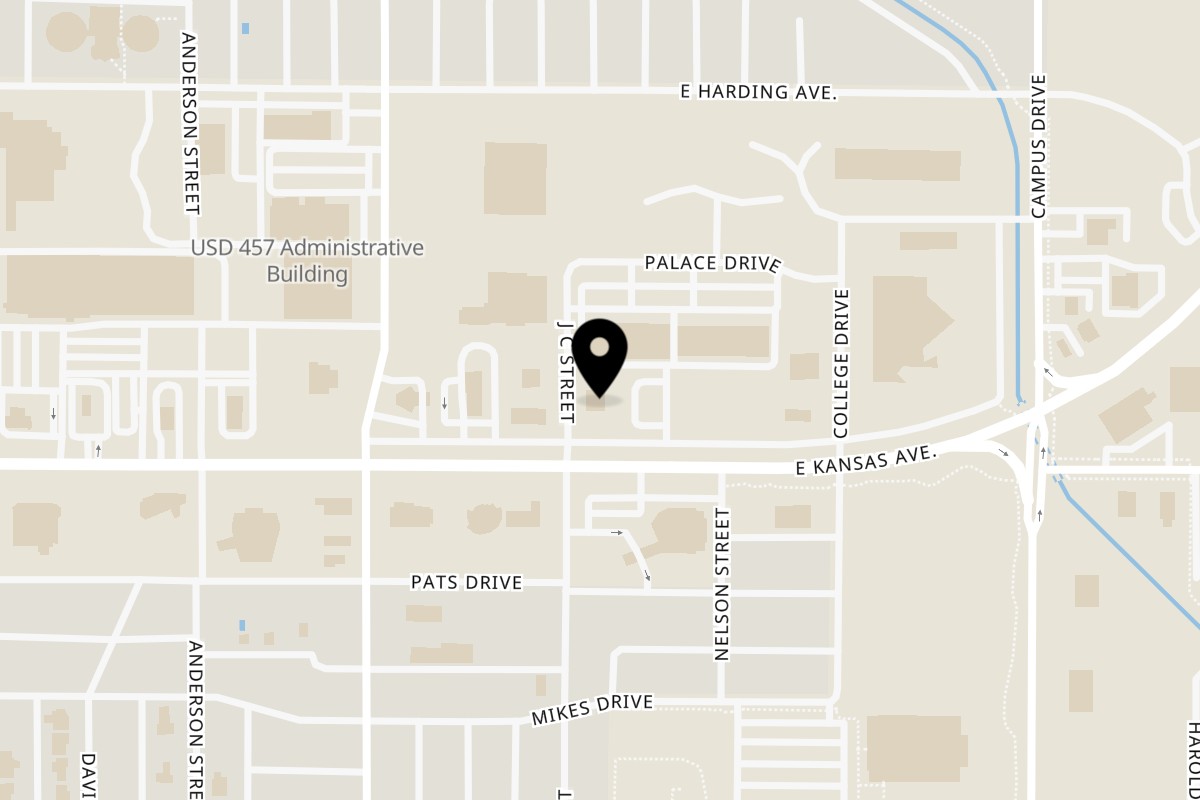 Map showing the location of Cabaña Mexican Grill on 1715 E Kansas Plaza in Garden City